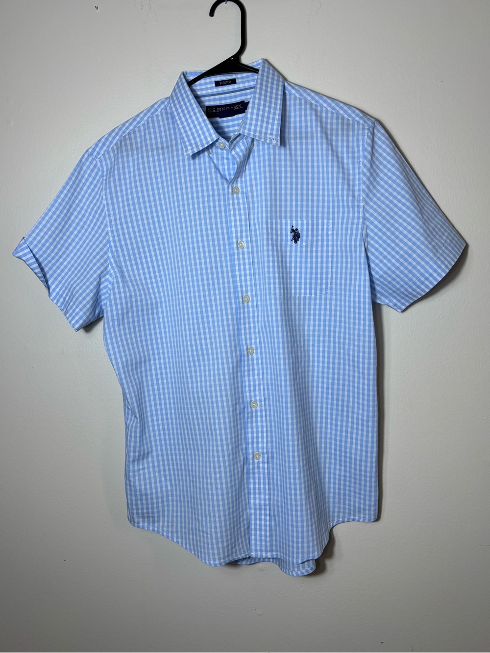 U.S. Polo Assn. Men’s Polo Blue Checker Button Down Sz L
